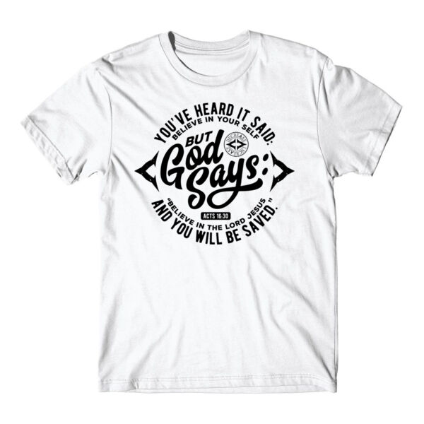 BELIEVE IN THE LORD JESUS - PREMIUM T-SHIRT - WHITE - HTP819 Thumbnail