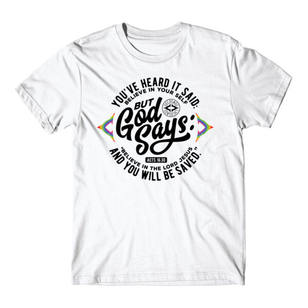BELIEVE IN THE LORD JESUS - RAINBOW - PREMIUM T-SHIRT - WHITE - XE5YDR Thumbnail
