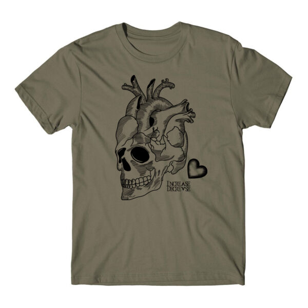 SKULL HEART - PREMIUM T-SHIRT - MILITARY GREEN - C8R9JG Thumbnail