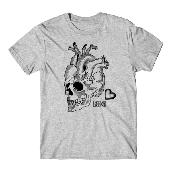 SKULL HEART - PREMIUM T-SHIRT - LIGHT GREY HEATHER - C8R9JG Thumbnail